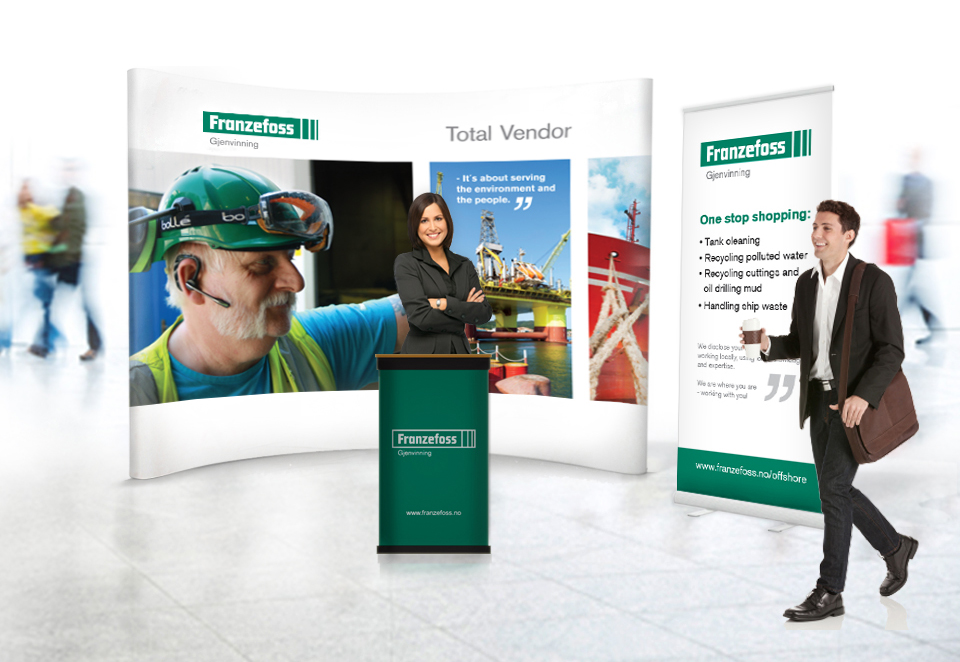 Design av messestand for Franzefoss Gjenvinning